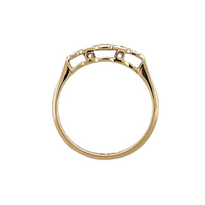 9ct Gold & Platinum Diamond Set Antique Style Ring