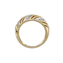Load image into Gallery viewer, 9ct Gold &amp; Diamond Set Beaded Wrap Wide Band Ring
