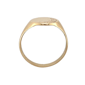 9ct Gold Patterned Oval Signet Ring