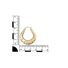 Load image into Gallery viewer, 9ct Gold Patterned Twisted Creole Earrings
