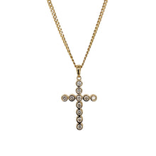 Load image into Gallery viewer, 18ct Gold &amp; Diamond Set Cross 18&quot; Necklace
