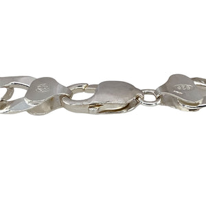 Preowned 925 Silver 8" Curb Bracelet with the weight 34.10 grams and link width 13mm
