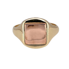 Load image into Gallery viewer, Preowned 9ct Yellow and Rose Gold Blue Enamel Masonic Spinning Signet Ring in size R with the weight 5.30 grams. The front of the ring is 13mm high
