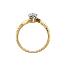 Load image into Gallery viewer, 18ct Gold &amp; Diamond Set Twist Solitaire Ring
