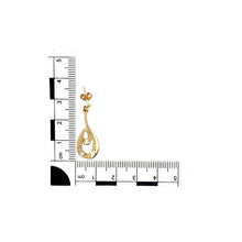 Load image into Gallery viewer, 9ct Gold &amp; Diamond Set Swirl Dropper Earrings
