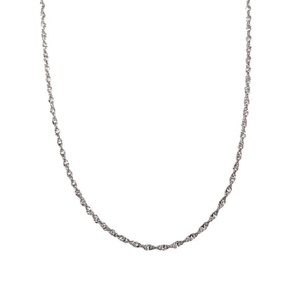 New 9ct White Gold 16" Prince of Wales Pendant Chain