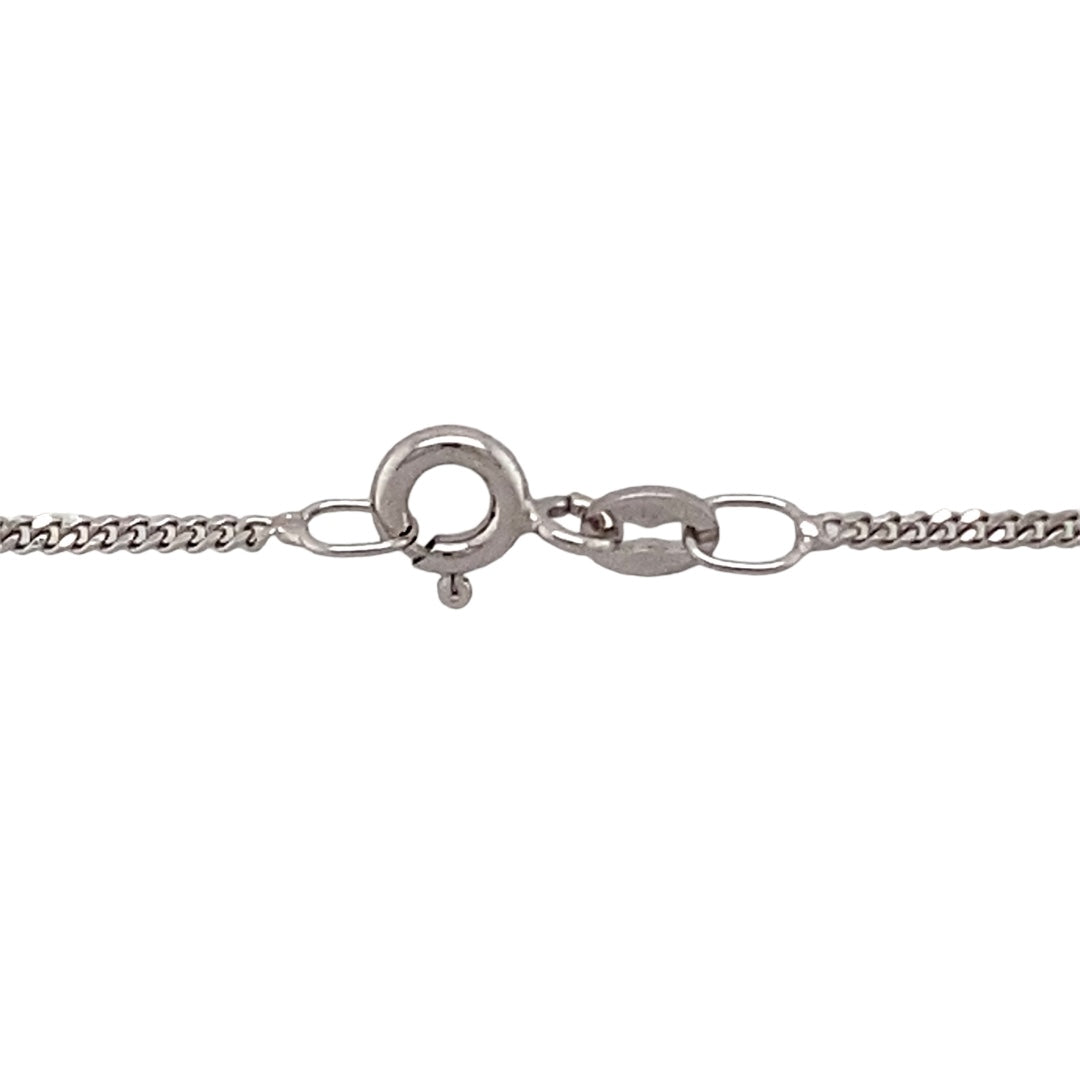 New 9ct White Gold 20" Curb Pendant Chain with the weight 2.66 grams and link width approximately 1.5mm