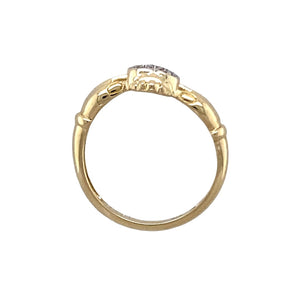 9ct Gold & Diamond Set Claddagh Ring