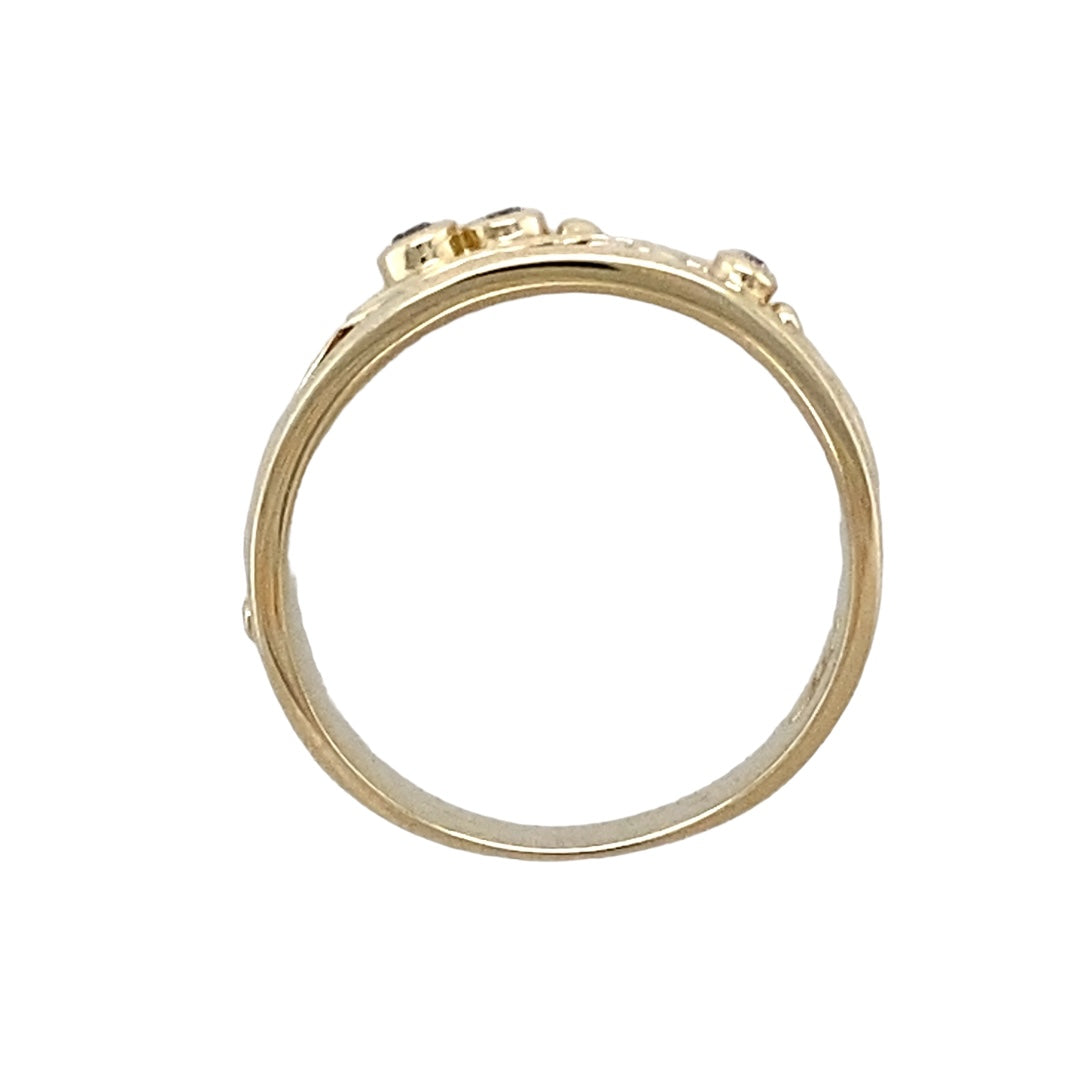 9ct Gold & Diamond Set Clogau Swirl Band Ring