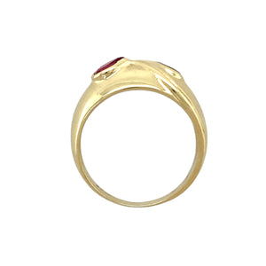 9ct Gold Ruby & Onyx Set Ring