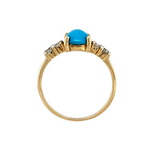 Load image into Gallery viewer, 9ct Gold Turquoise &amp; Cubic Zirconia Set Ring
