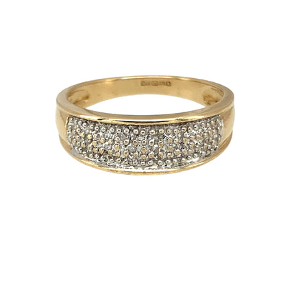 9ct Gold & Diamond Set Band Ring