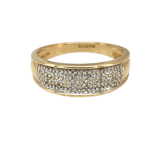 9ct Gold & Diamond Set Band Ring