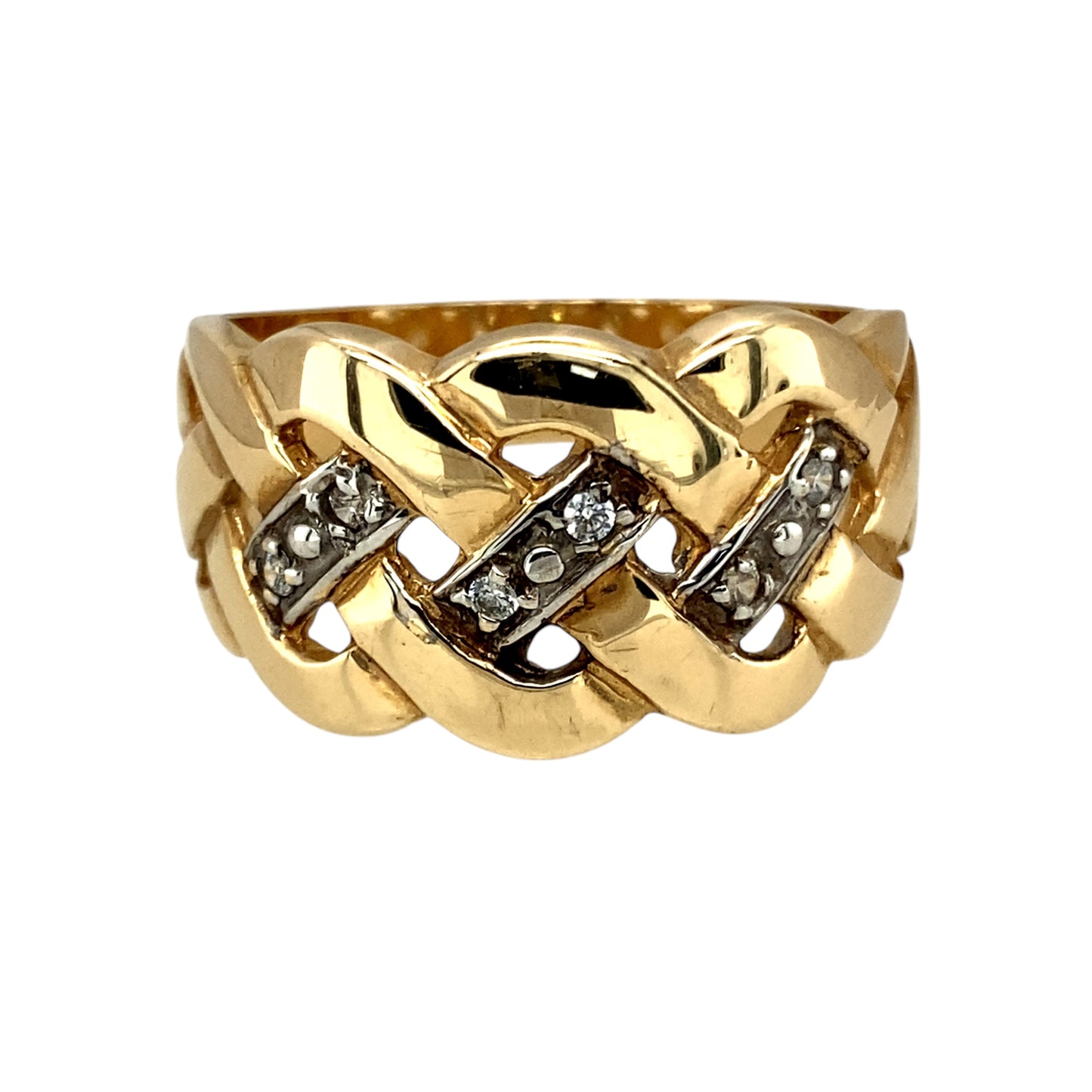 New 9ct Gold & Cubic Zirconia Set Knot Ring
