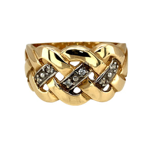 New 9ct Gold & Cubic Zirconia Set Knot Ring