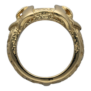 New 9ct Gold Double Buckle Ring