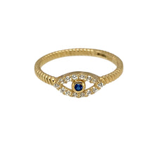 Load image into Gallery viewer, New 9ct Gold &amp; Cubic Zirconia Set Eye Ring
