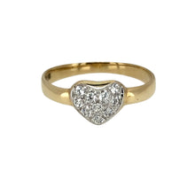 Load image into Gallery viewer, New 9ct Gold &amp; Cubic Zirconia Set Heart Signet Ring
