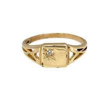 Load image into Gallery viewer, New 9ct Gold &amp; Cubic Zirconia Set Children&#39;s Signet Ring
