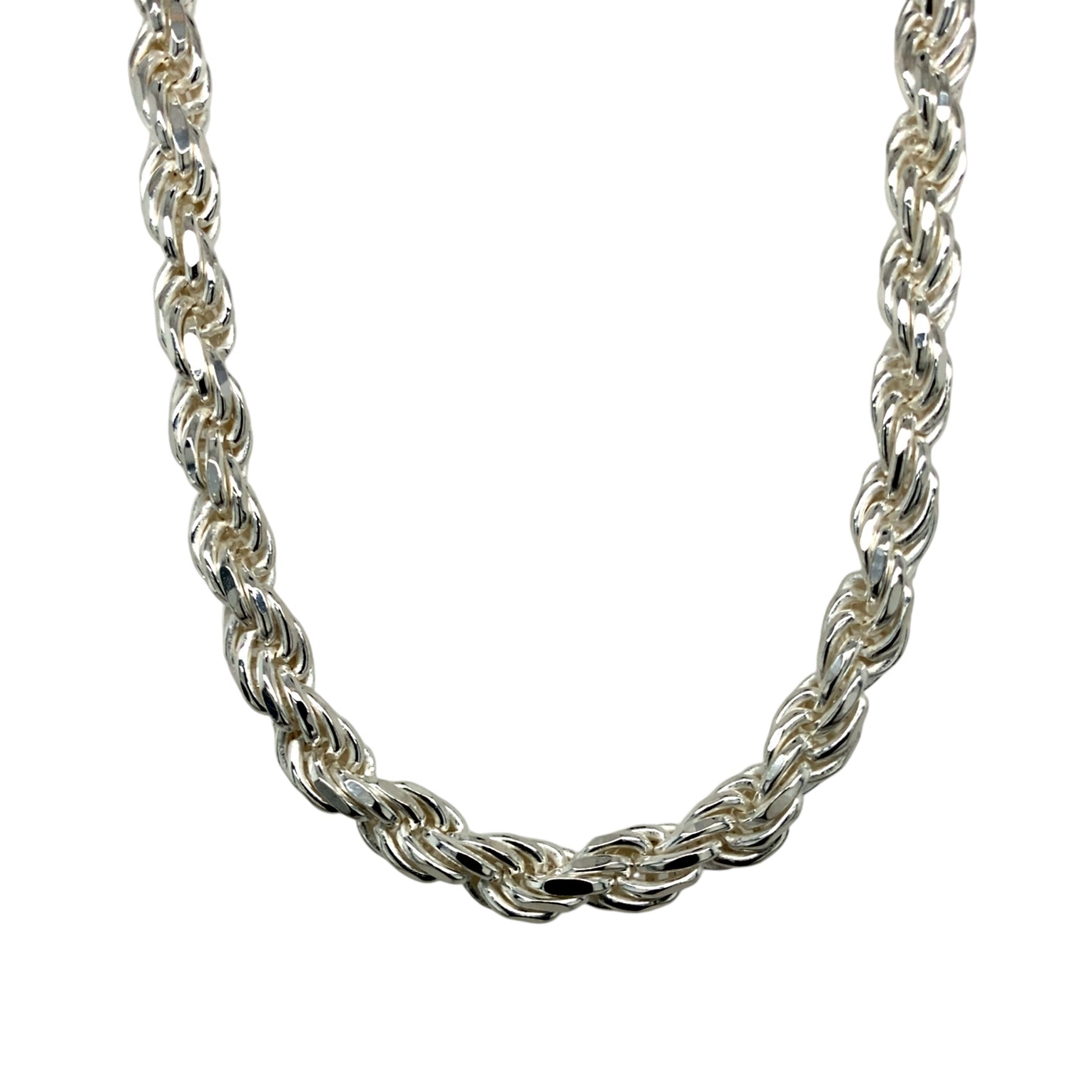 New 925 Silver 22" Solid Rope Chain 60 grams