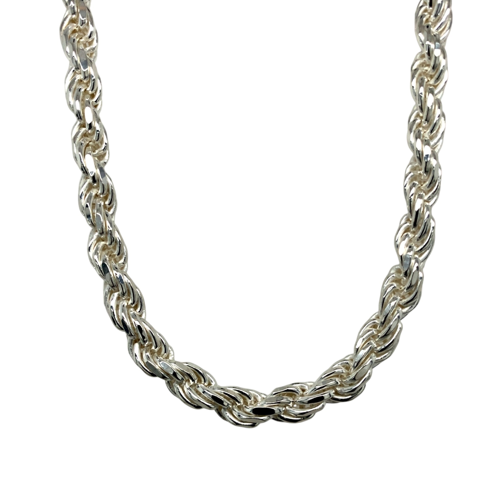 New 925 Silver 22" Solid Rope Chain 60 grams