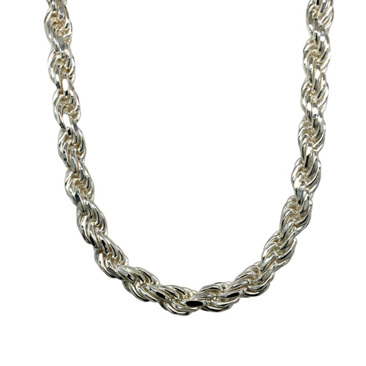 New 925 Silver 22" Solid Rope Chain 60 grams