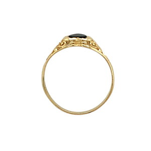 9ct Gold & Onyx Set Heart Signet Ring