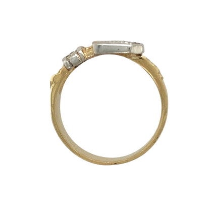 New 9ct Gold & Cubic Zirconia Set Buckle Ring