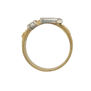 New 9ct Gold & Cubic Zirconia Set Buckle Ring