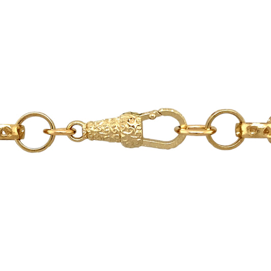 New 9ct Gold 24" Heart Patterned Belcher Chain with the weight 45.60 grams and link width 8mm