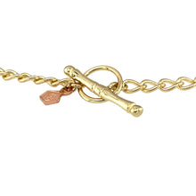 Load image into Gallery viewer, Add a touch of nature-inspired elegance to your jewellery collection with this pre-owned 9ct yellow and rose gold Clogau 7.75&quot; daisy T-bar charm bracelet, featuring:

Design: A classic T-bar charm bracelet, adorned with a beautifully detailed daisy charm for a timeless and feminine touch.
Material: Crafted from 9-carat yellow and rose Welsh gold, offering a unique and luxurious appeal.
Charm Size: Features an 11mm diameter daisy charm, adding a delicate floral accent.


