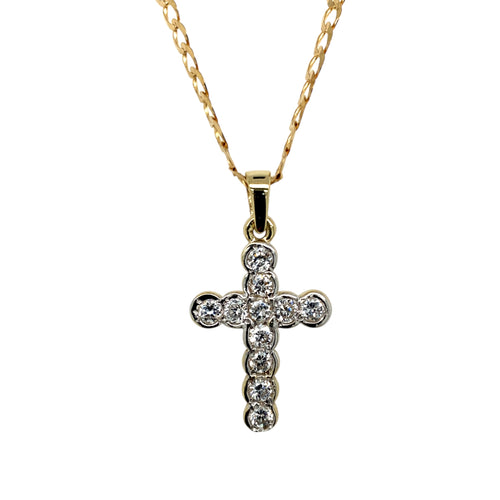 9ct Gold & Cubic Zirconia Set Cross 18
