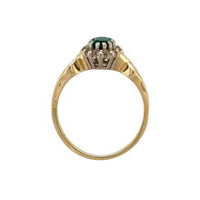 Load image into Gallery viewer, 9ct Gold Diamond &amp; Green Stone Set Cluster Ring
