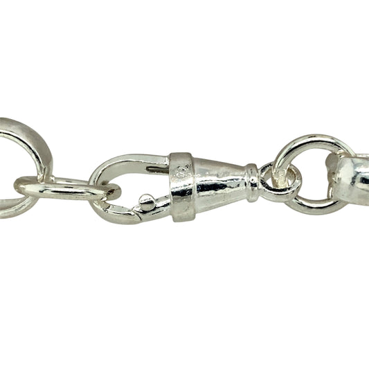 Bring bold style and refined craftsmanship to your collection with this new 925 solid silver patterned belcher bracelet, a substantial design with timeless appeal.

Design: The bracelet measures 9.5 inches in length with 11mm wide patterned links, offering a bold and eye-catching look that stands out on the wrist.
Material: Made from solid 925 sterling silver, the polished finish highlights the intricate link pattern and adds a brilliant shine.