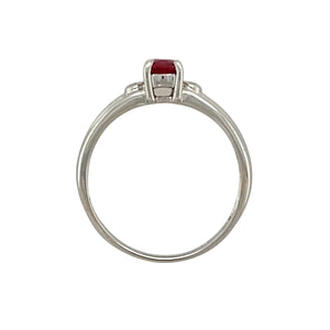 9ct White Gold Diamond & Ruby Set Ring