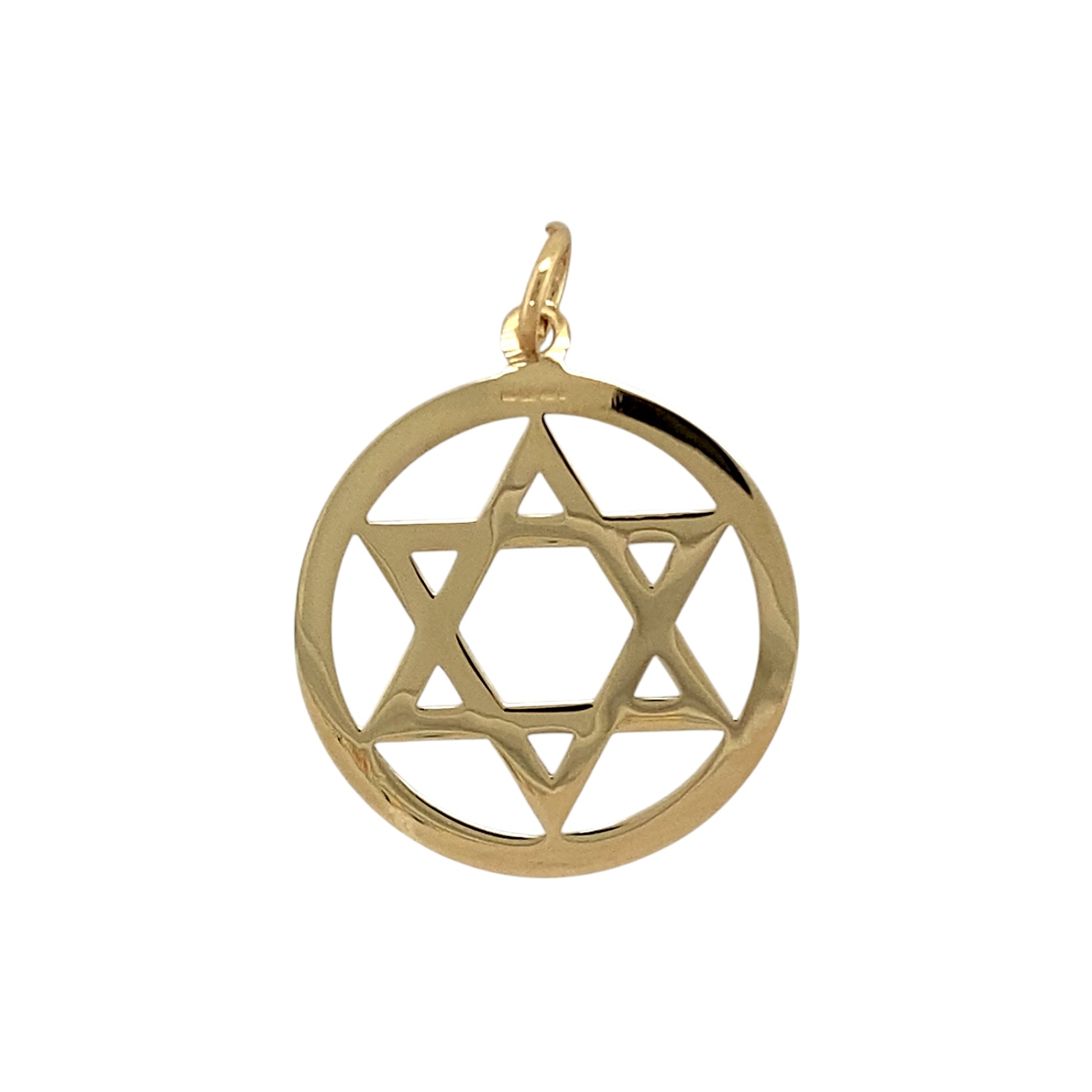 Preowned 9ct Yellow Gold Star of David Patterned Pendant with the weight 1.40 grams