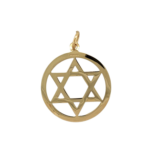 Preowned 9ct Yellow Gold Star of David Patterned Pendant with the weight 1.40 grams