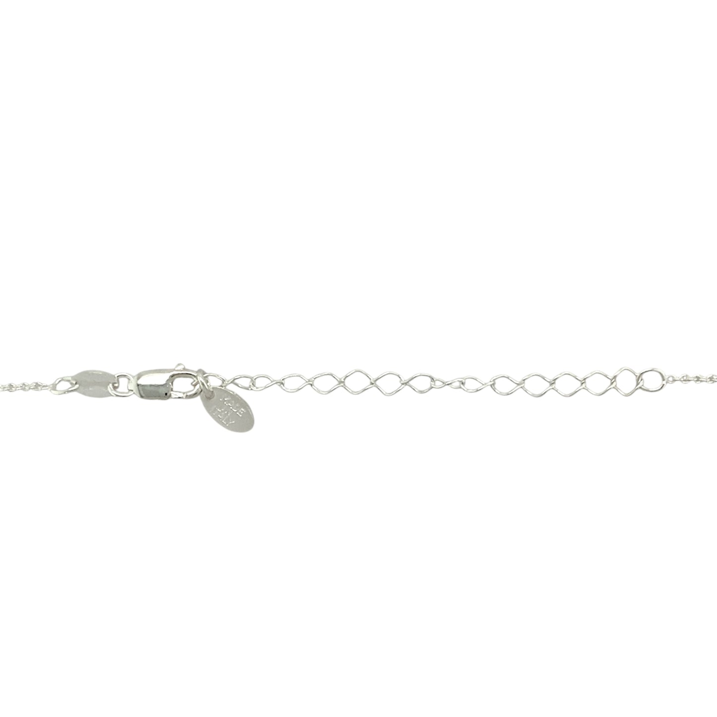 925 Silver & White Topaz Set Flower April Birthstone 16" - 18" Necklace