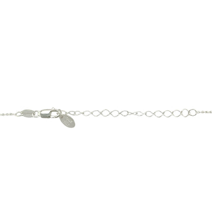 925 Silver & White Topaz Set Flower April Birthstone 16" - 18" Necklace