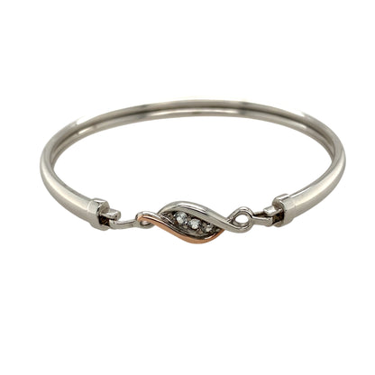 925 Silver & White Topaz Set Clogau Bangle