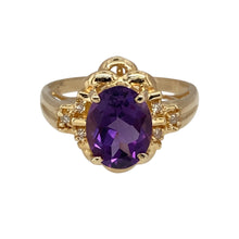 Load image into Gallery viewer, 14ct Gold Diamond &amp; Amethyst Set Ring
