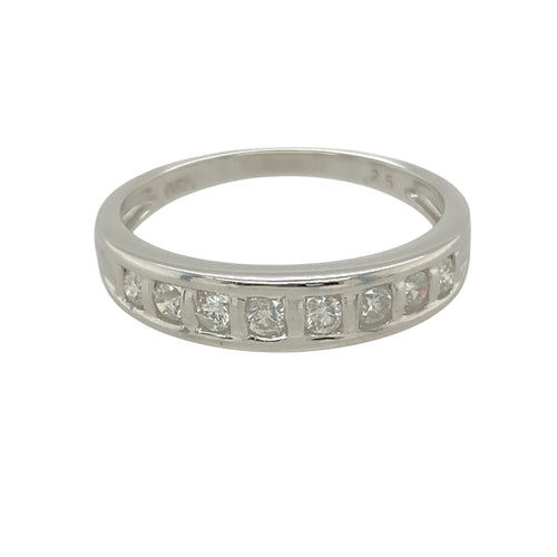 9ct White Gold & Diamond Set Band Ring