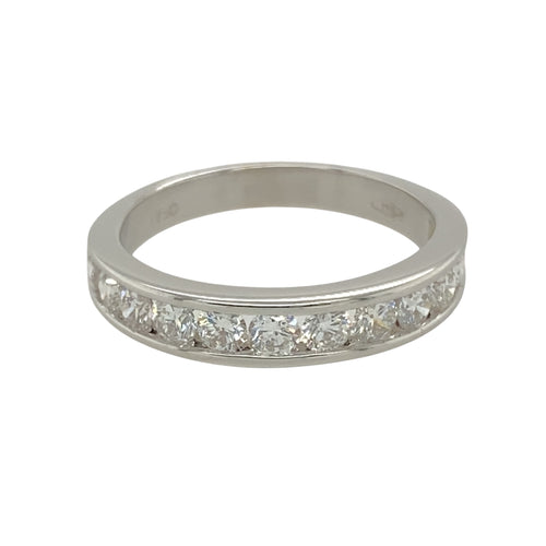 18ct White Gold & Diamond Set Band Ring