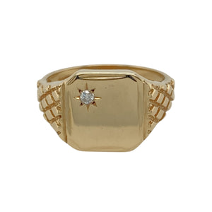 9ct Gold & Diamond Set Signet Ring