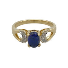 Load image into Gallery viewer, 9ct Gold Diamond &amp; Blue Stone Ring
