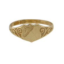 Load image into Gallery viewer, 9ct Gold Patterned Shield Signet Ring
