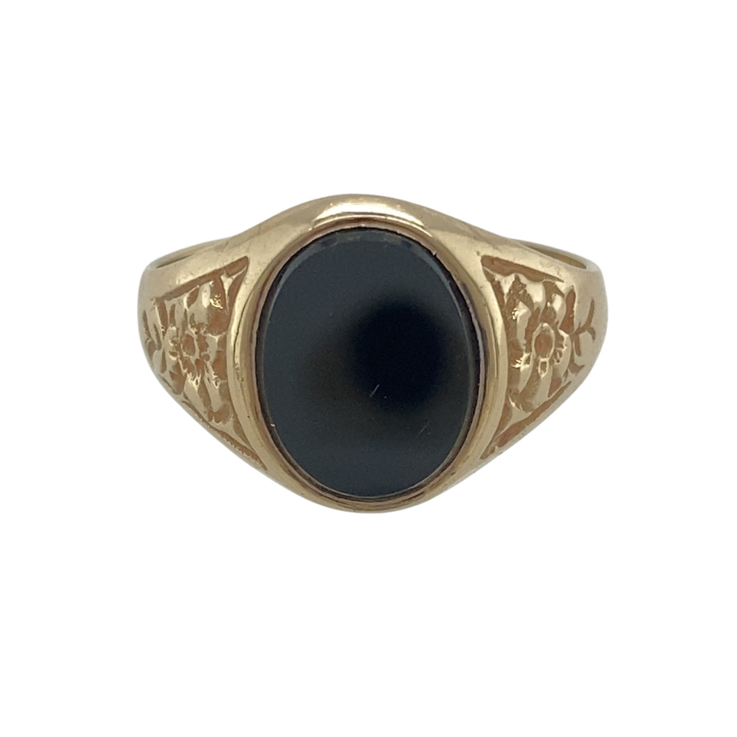 9ct Gold & Onyx Oval Signet Ring