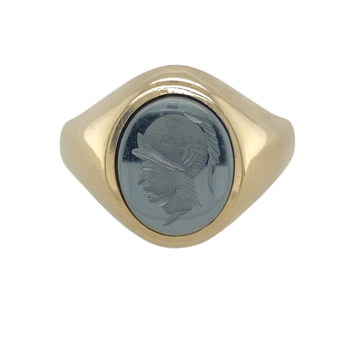 9ct Gold & Hematite Centurion Oval Signet Ring