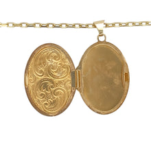 Load image into Gallery viewer, 9ct Gold Patterned Oval Locket 18&quot; Necklace
