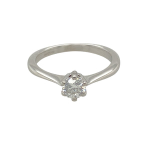 18ct White Gold & Diamond Set Solitaire Ring